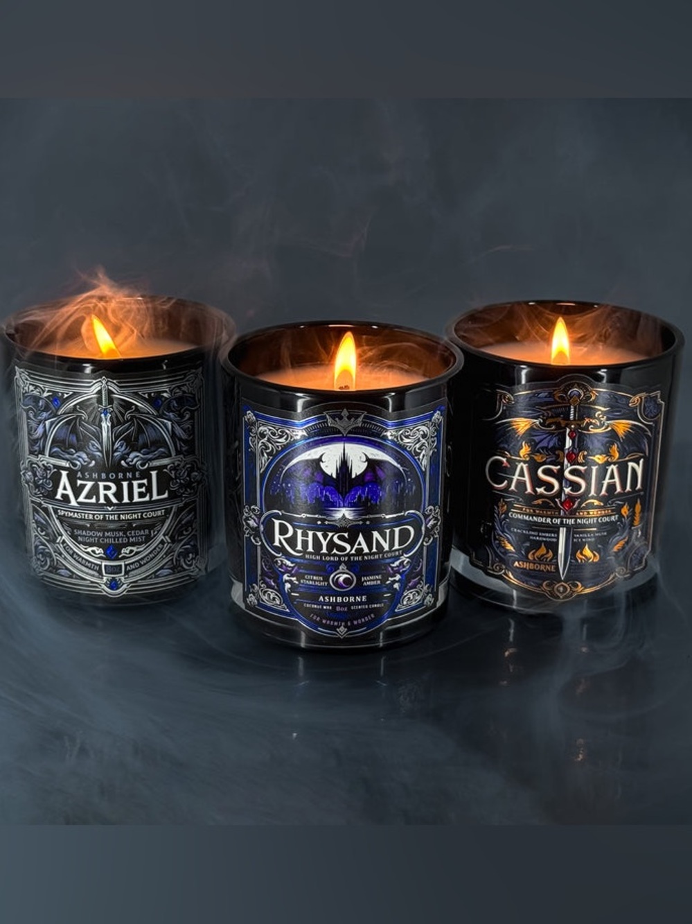 The Bat Boys Bundle - Ashborne Candle Co. | Rhysand • Cassian • Azriel | NWT